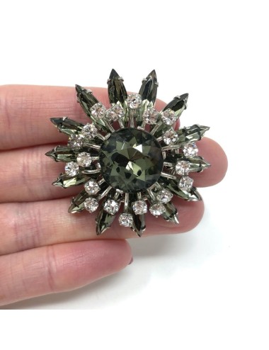 KTF (Trifari) Vintage 1930s Art Deco Emerald Diamante Rare Dress Clips