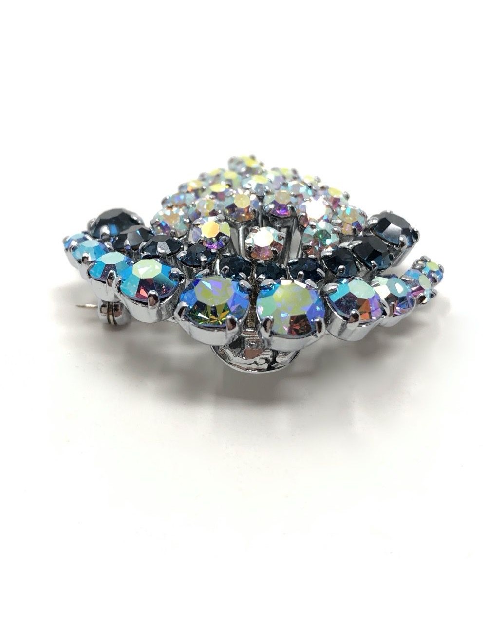 VTG selling Vendome RARE Aurora Borealis Comet Rivoli Crystal Clear Rhinestone Brooch