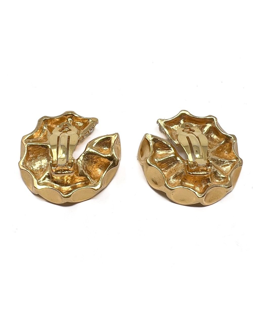 Jean-Louis Scherrer 1980s Gold Plated Vintage Earrings UK