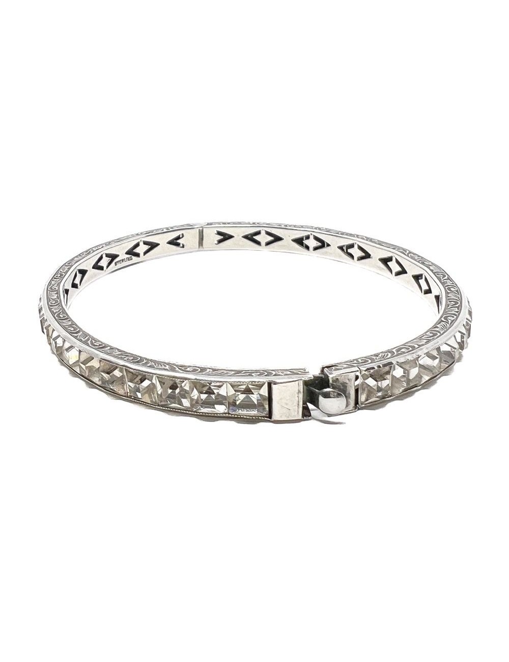 Men 925 Sterling Silver plated Thai Handmade Open Bangle Twisted Cuff  Bracelet | eBay