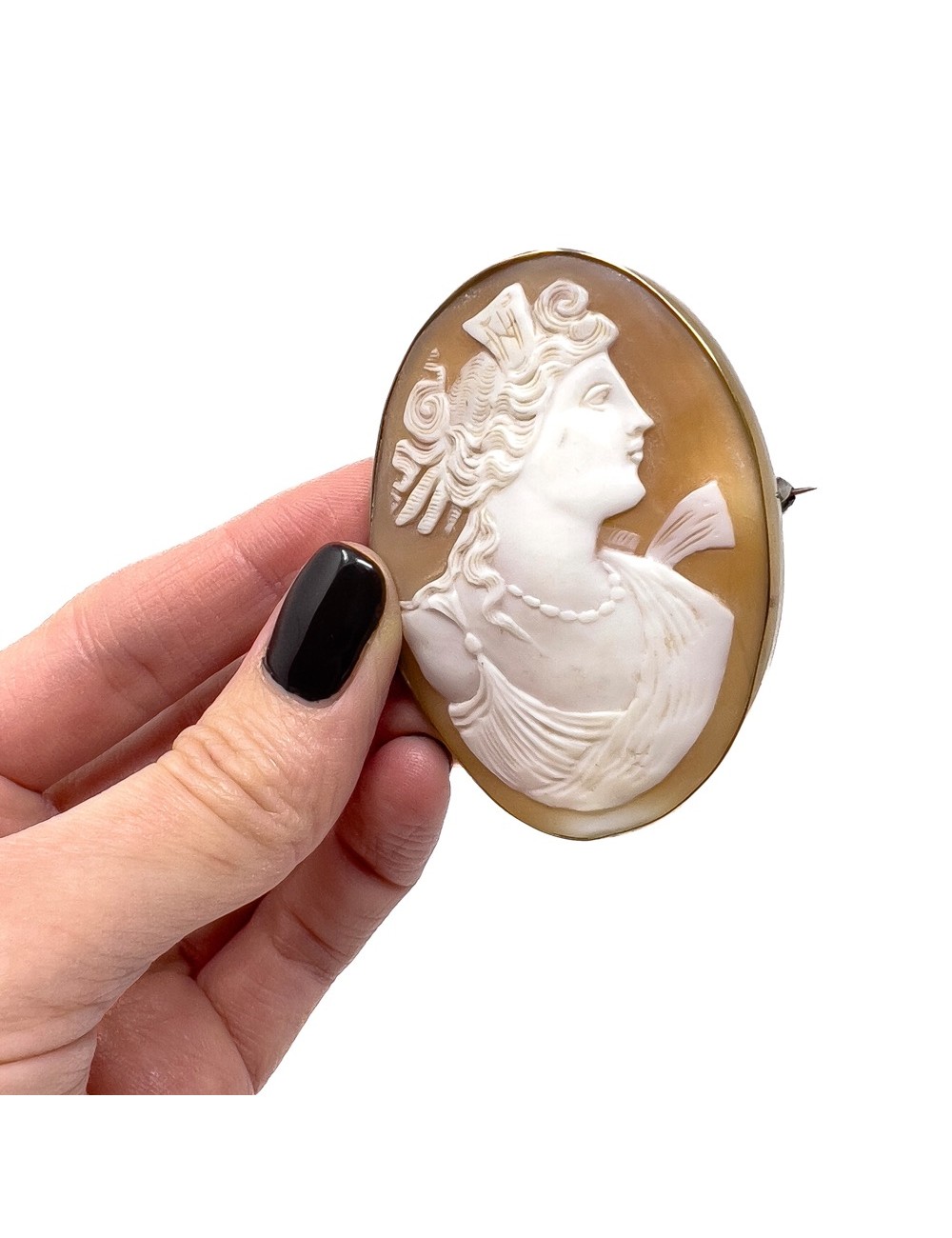 Shops Vintage Sterling Silver Large Hand Carved Shell Cameo Brooch, Cameo Brooch, Antique Cameo Brooch, Shell Cameo Brooch, Victorian Cameo Brooch