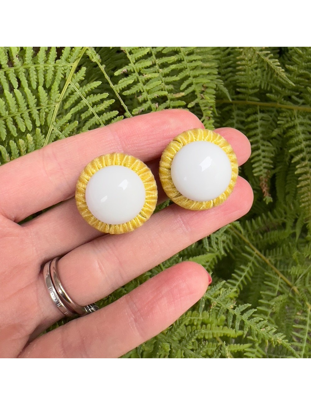 Milk glass clip earrings lot 10 high quality