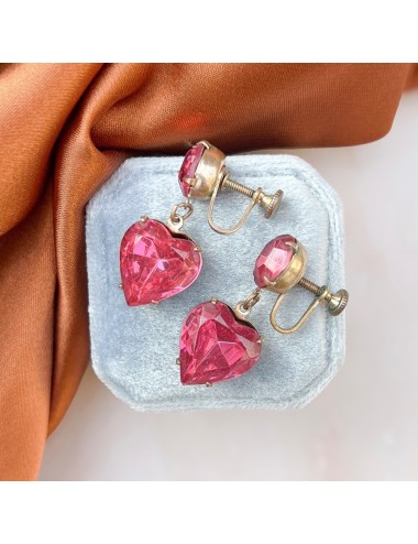 1940s Pink Rhinestone Heart...