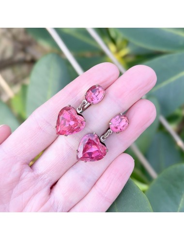 1940s Pink Rhinestone Heart...