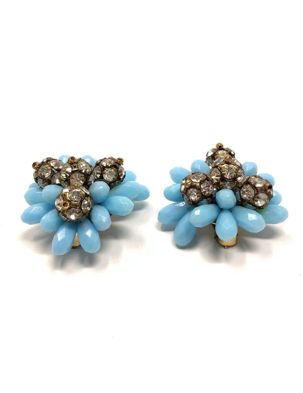 Vintage 1950s Rhinestone Earrings UK